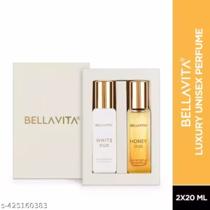Bella Vita Luxury WHITE OUD Unisex + HONEY OUD Unisex Perfume Combo for Men and Women 40 ML (Pack of 2 Items 20ML Each)